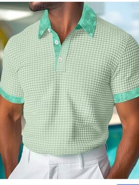 Ouku men’s waffle knit golf polo